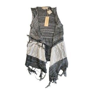 Urban Mangoz NWT Boho Indie Western Fringe Cardigan Sz S 100% Cotton